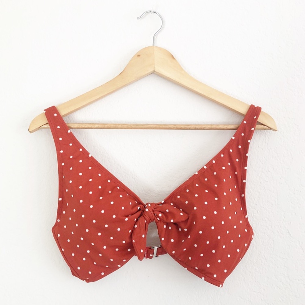 Red-Orange Polka-dot Bikini Set